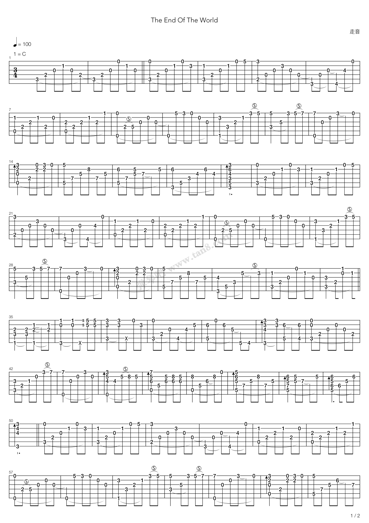 《The End Of The World》吉他谱-C大调音乐网