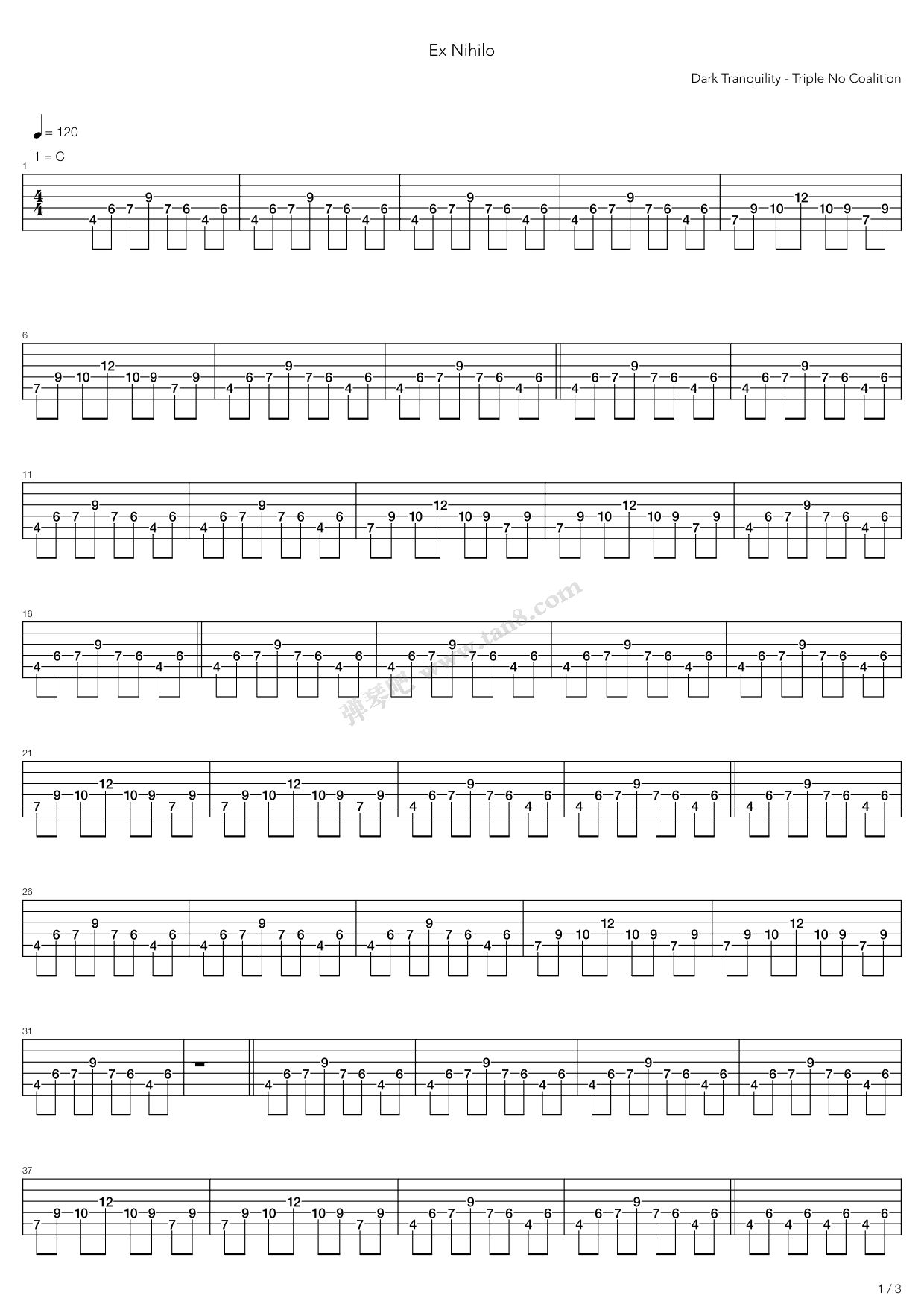 《Ex Nihilo》吉他谱-C大调音乐网