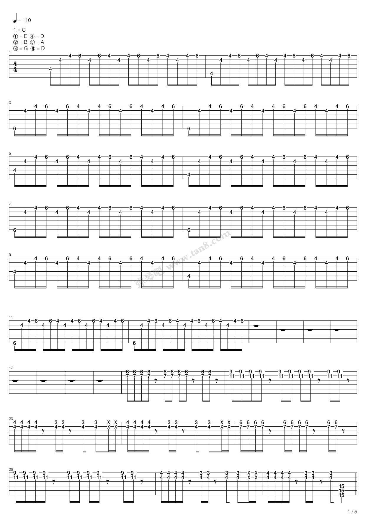 《Darkest Blue》吉他谱-C大调音乐网