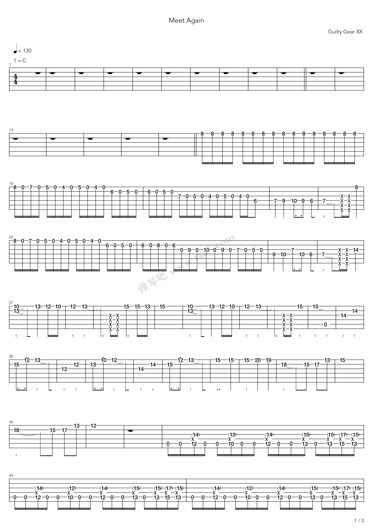 《Meet Again》吉他谱-C大调音乐网