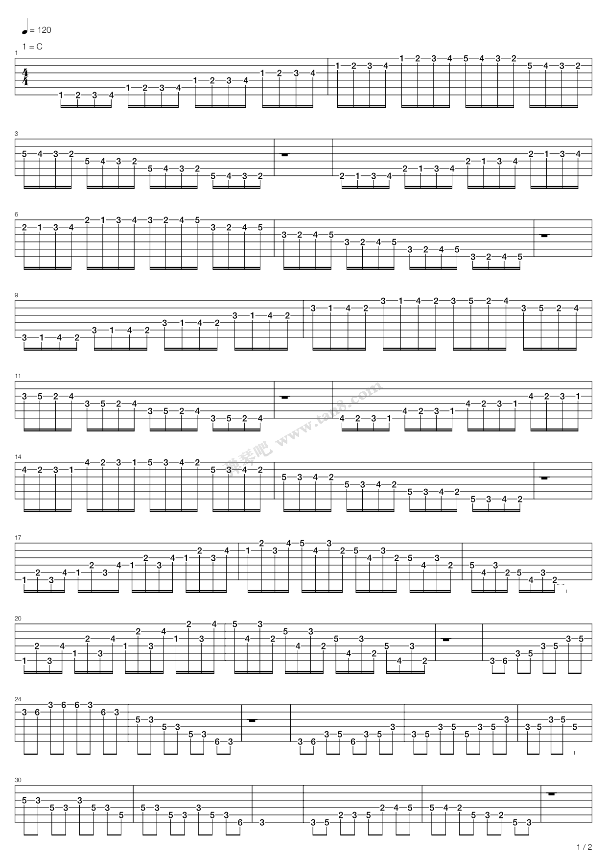 《Lick Library - 初级手指训练》吉他谱-C大调音乐网