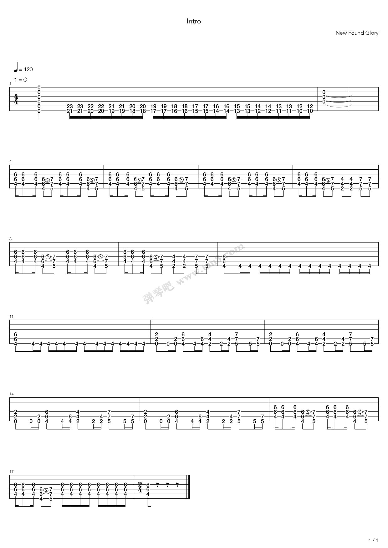 《Intro》吉他谱-C大调音乐网