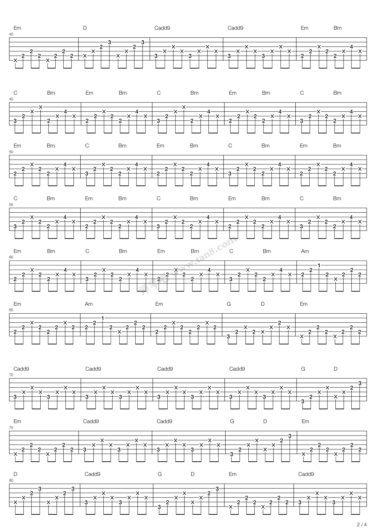 《Concertina》吉他谱-C大调音乐网