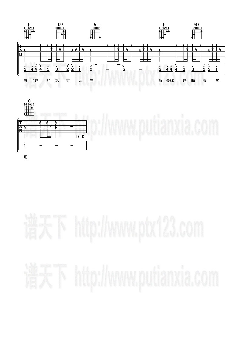 《许愿》吉他谱-C大调音乐网