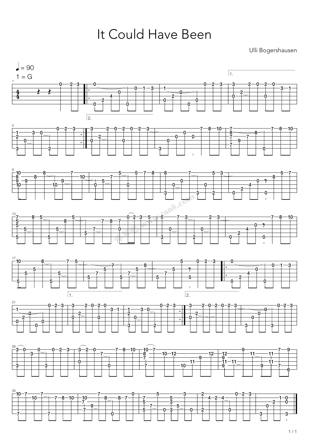 《Es ware schon gewesen (It Could Have Been)》吉他谱-C大调音乐网