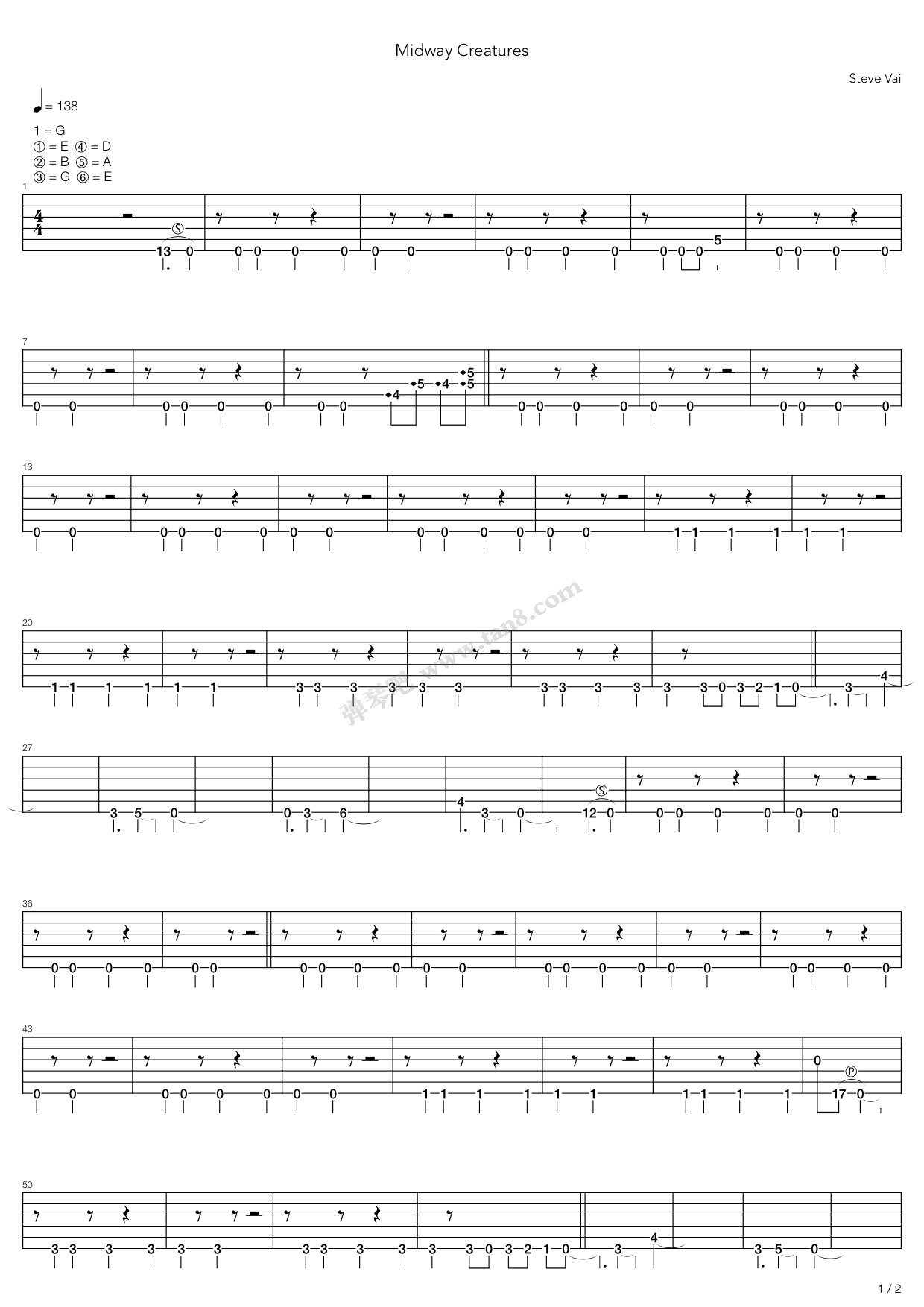 《Midway Creatures》吉他谱-C大调音乐网