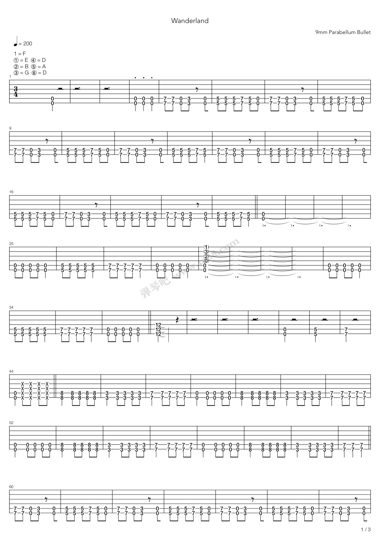 《Wanderland》吉他谱-C大调音乐网