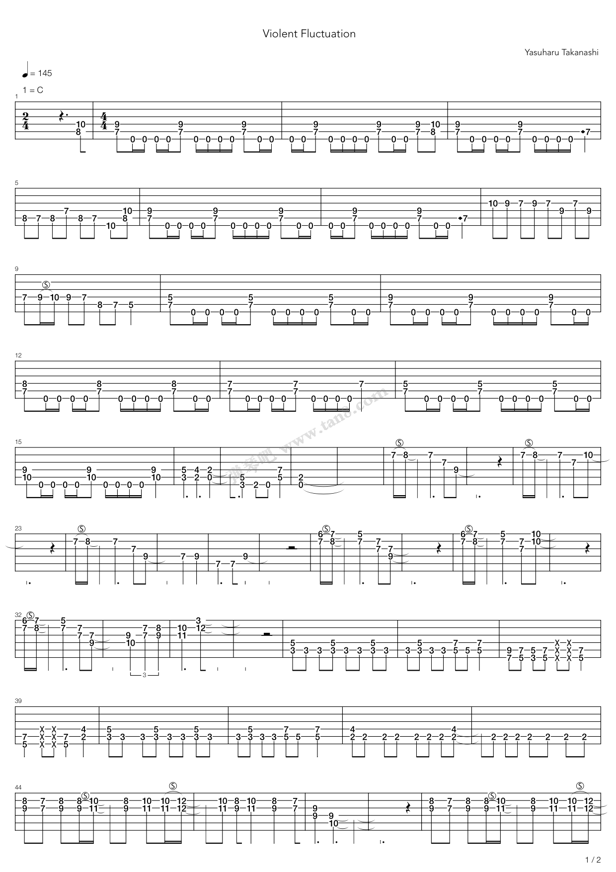 《Violent Fluctuation》吉他谱-C大调音乐网