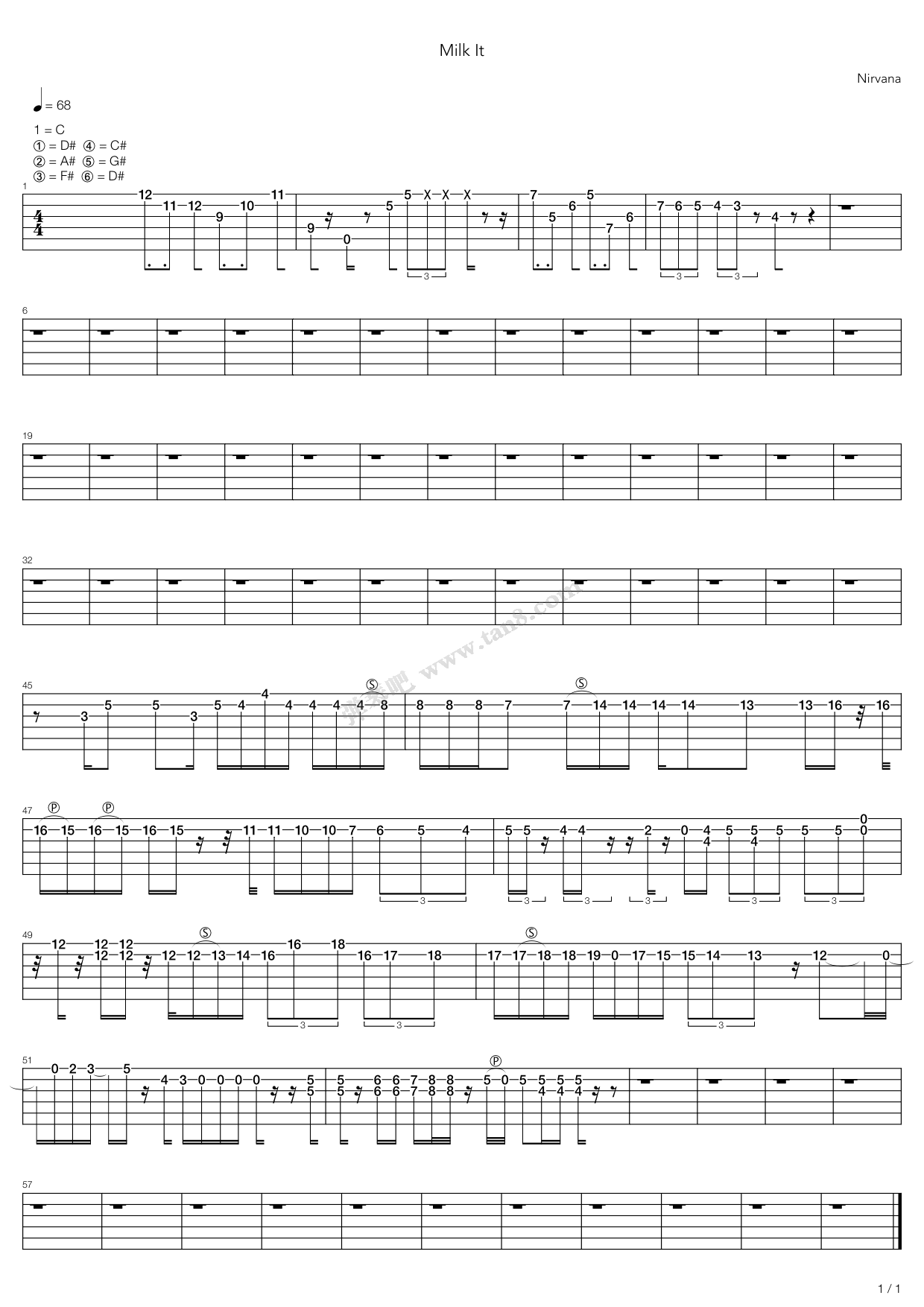 《Milk It》吉他谱-C大调音乐网