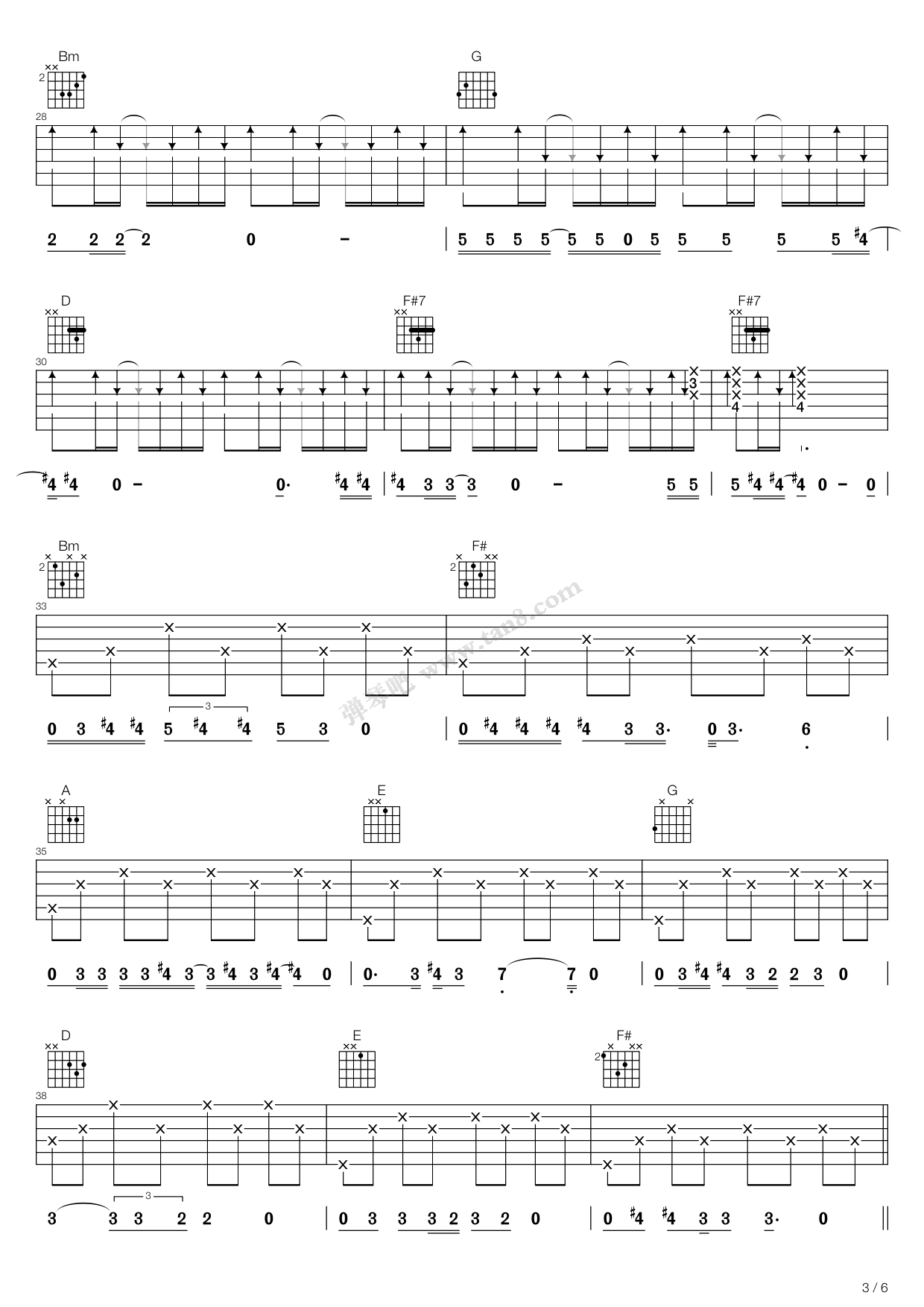 《Hotel California (加州旅馆)》吉他谱-C大调音乐网