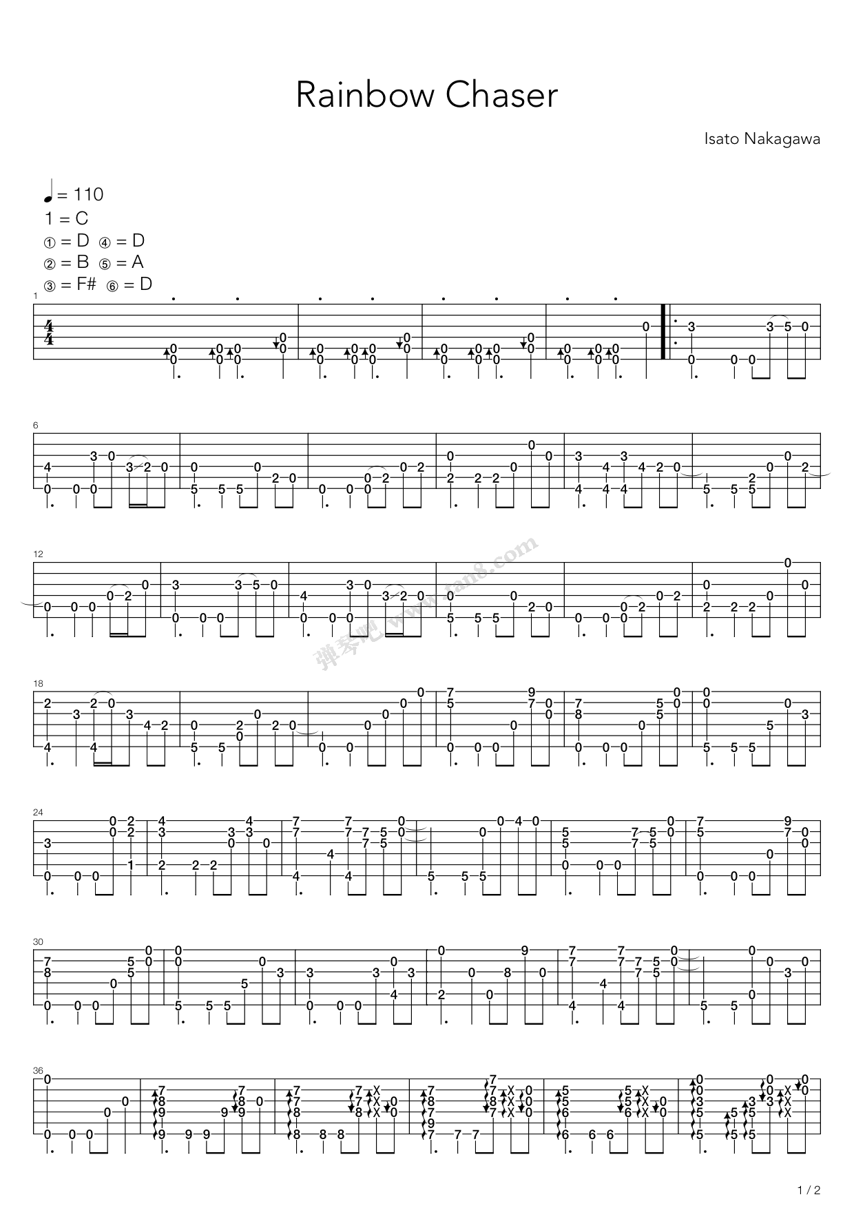 《Rainbow Chaser》吉他谱-C大调音乐网