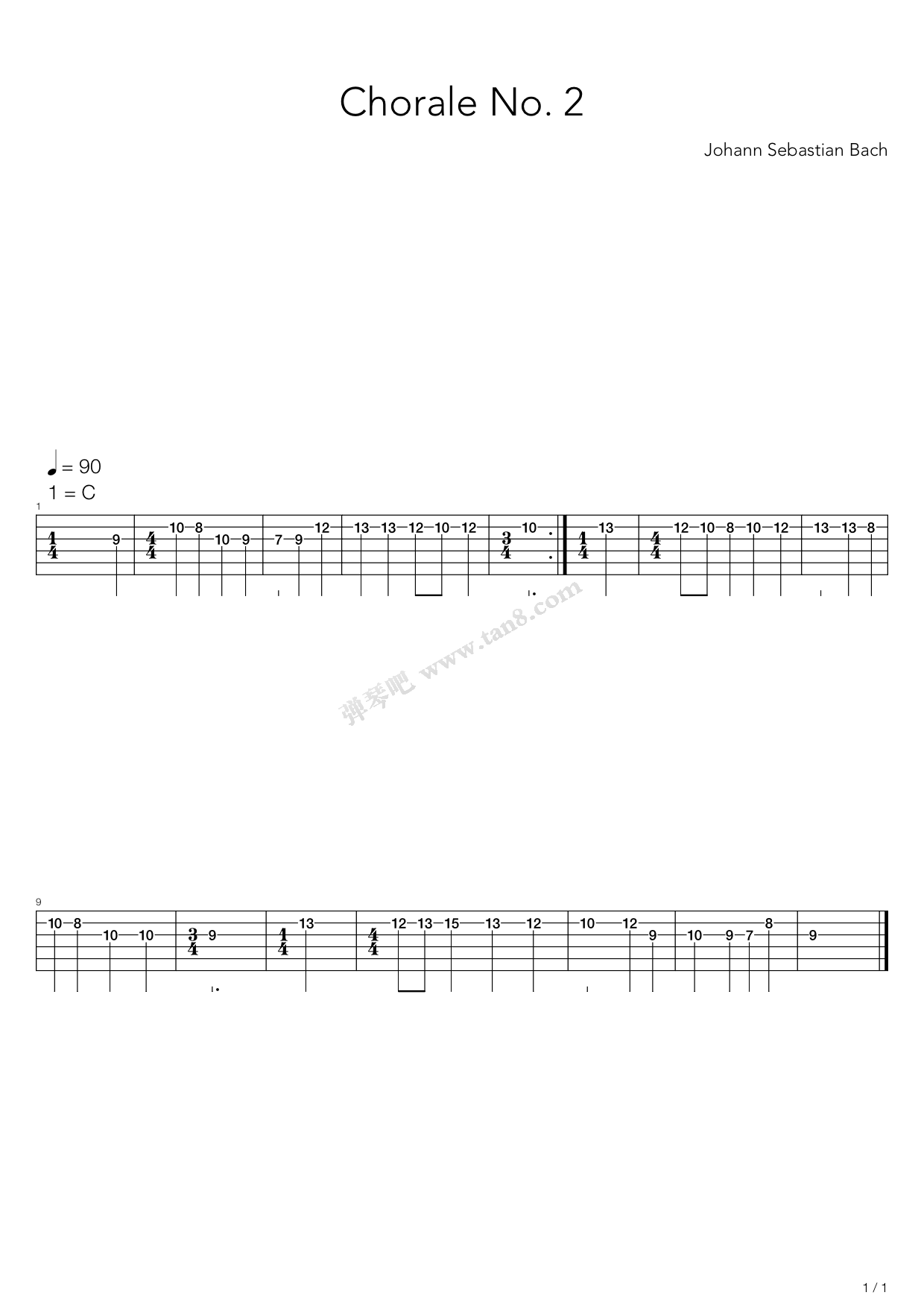 《Chorale No 2》吉他谱-C大调音乐网