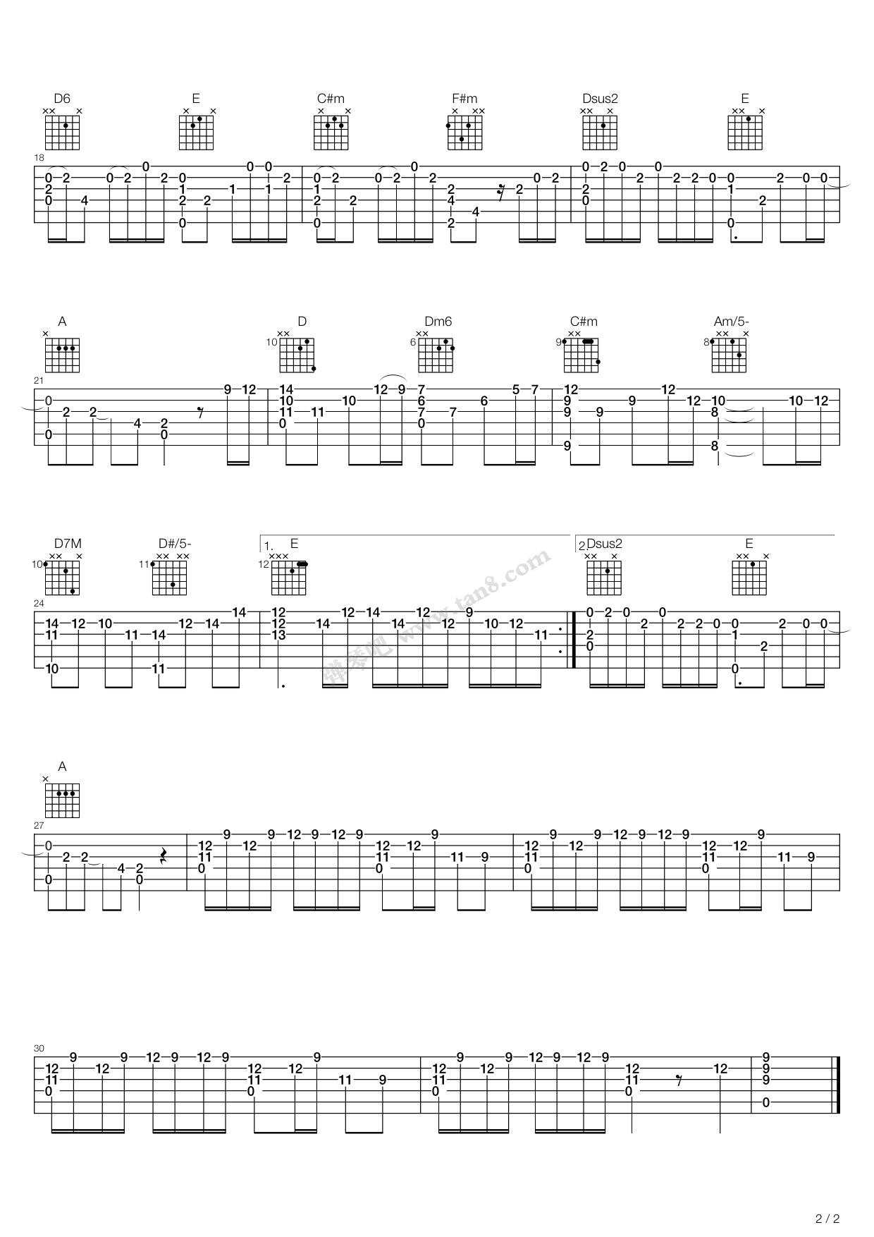 《青花瓷》吉他谱-C大调音乐网