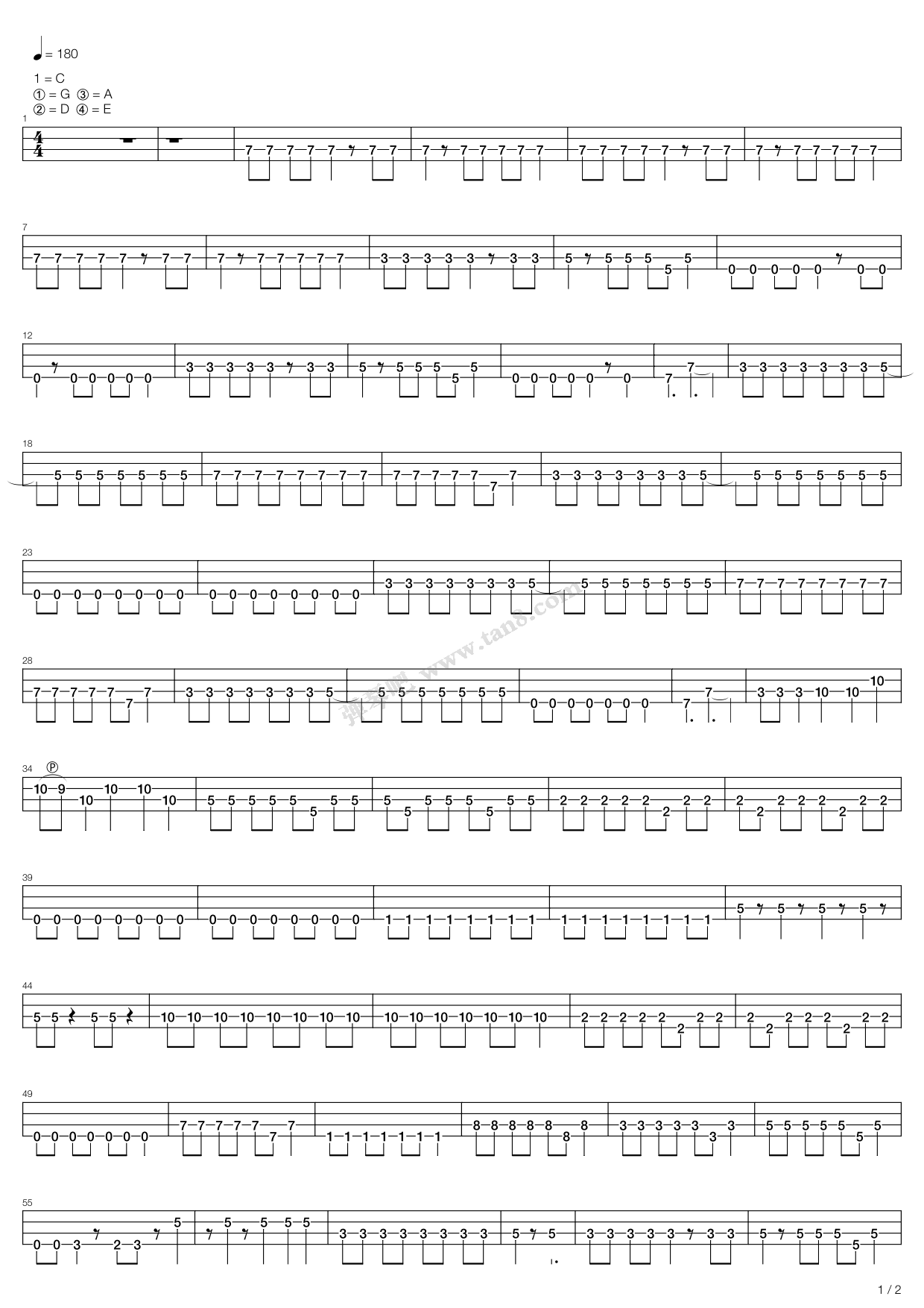 《轻音少女(K-ON)剧场版ED - Singing!》吉他谱-C大调音乐网