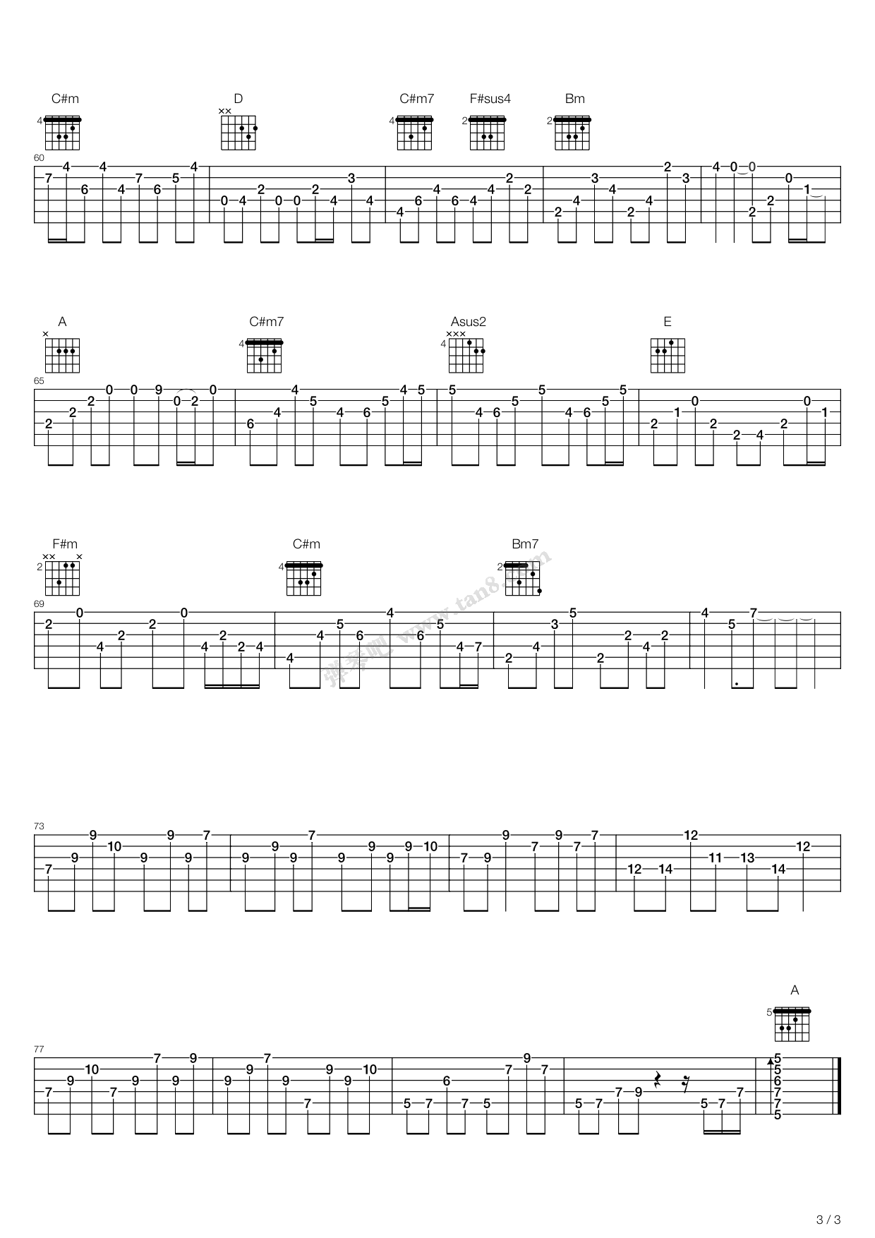 《开不了口》吉他谱-C大调音乐网