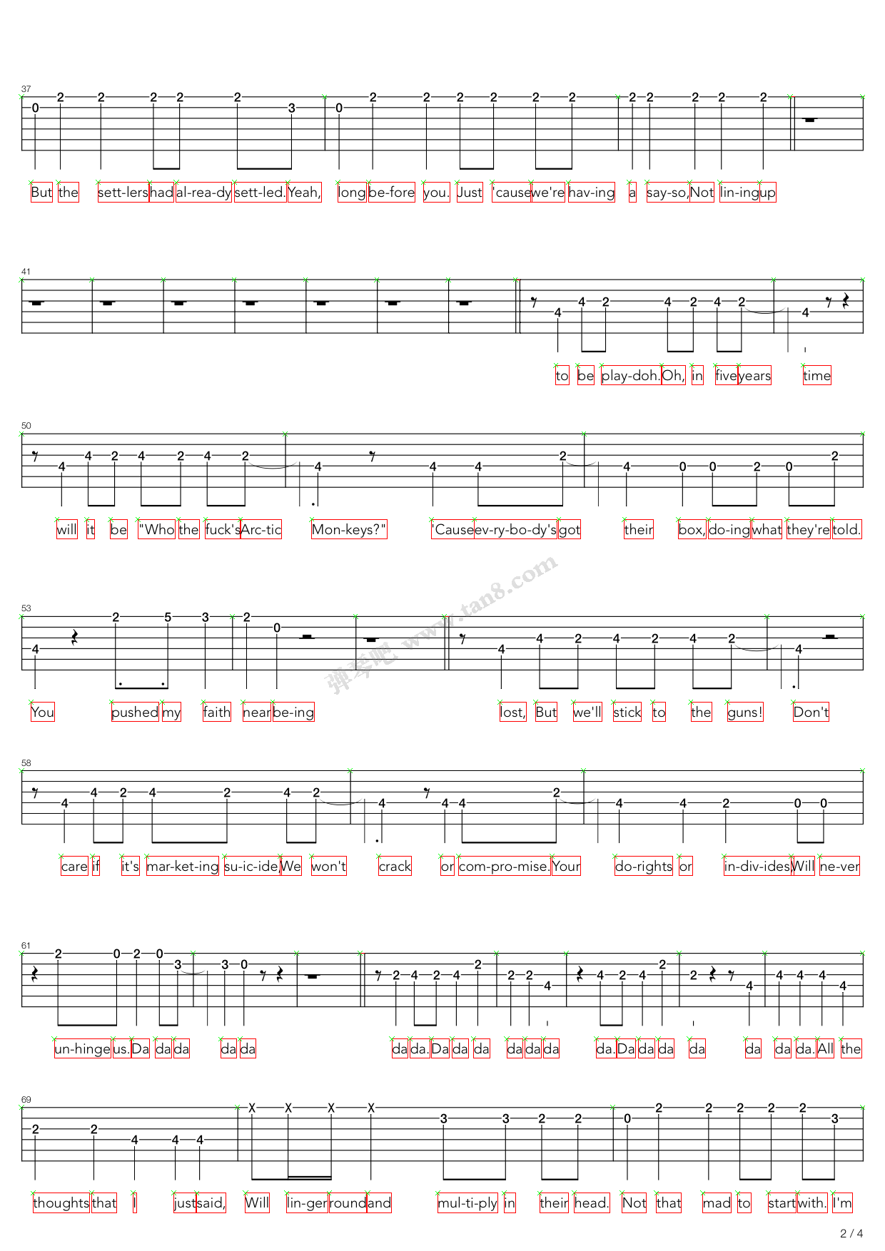 《Who The Fuck Are Arctic Monkeys》吉他谱-C大调音乐网