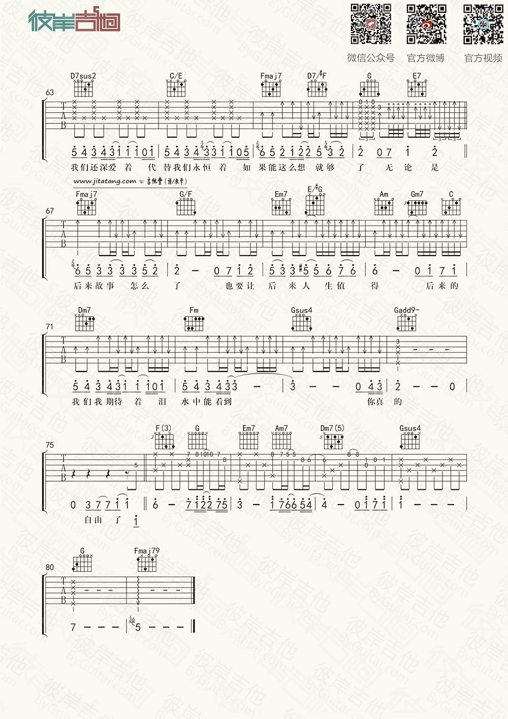 《后来的我们吉他谱_五月天_高清C调弹唱谱》吉他谱-C大调音乐网