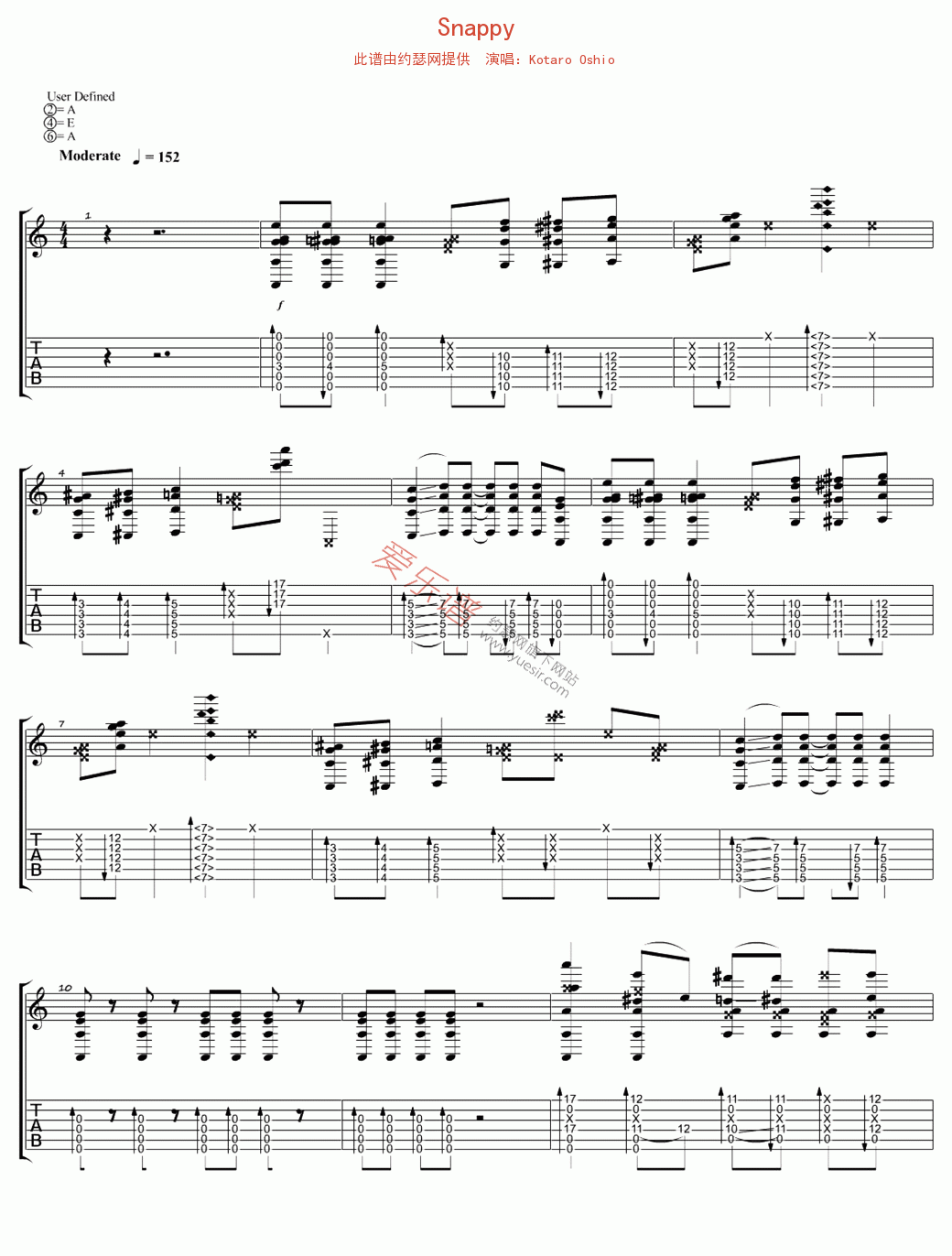 《Kotaro Oshio《Snappy》》吉他谱-C大调音乐网