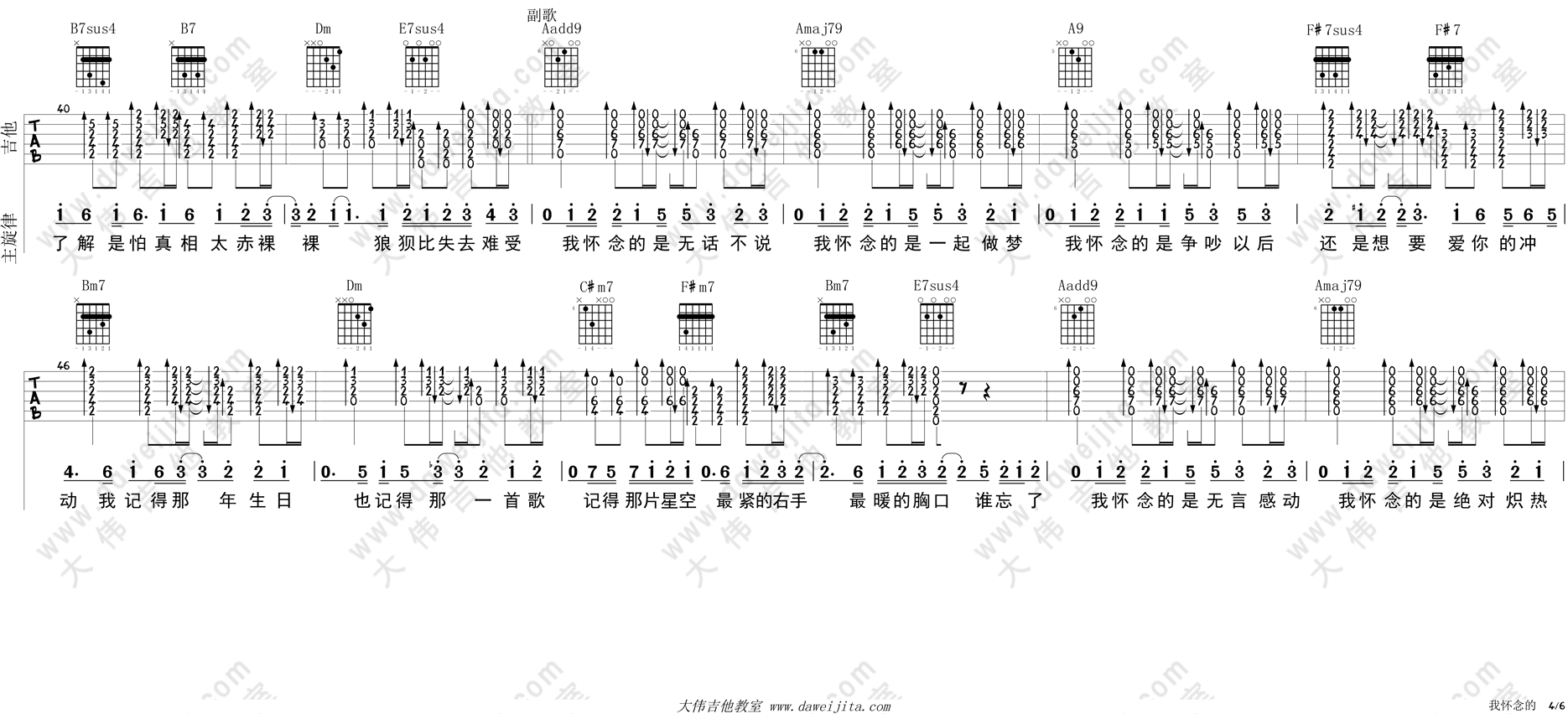 《孙燕姿《我怀念的》吉他弹唱教学附谱》吉他谱-C大调音乐网