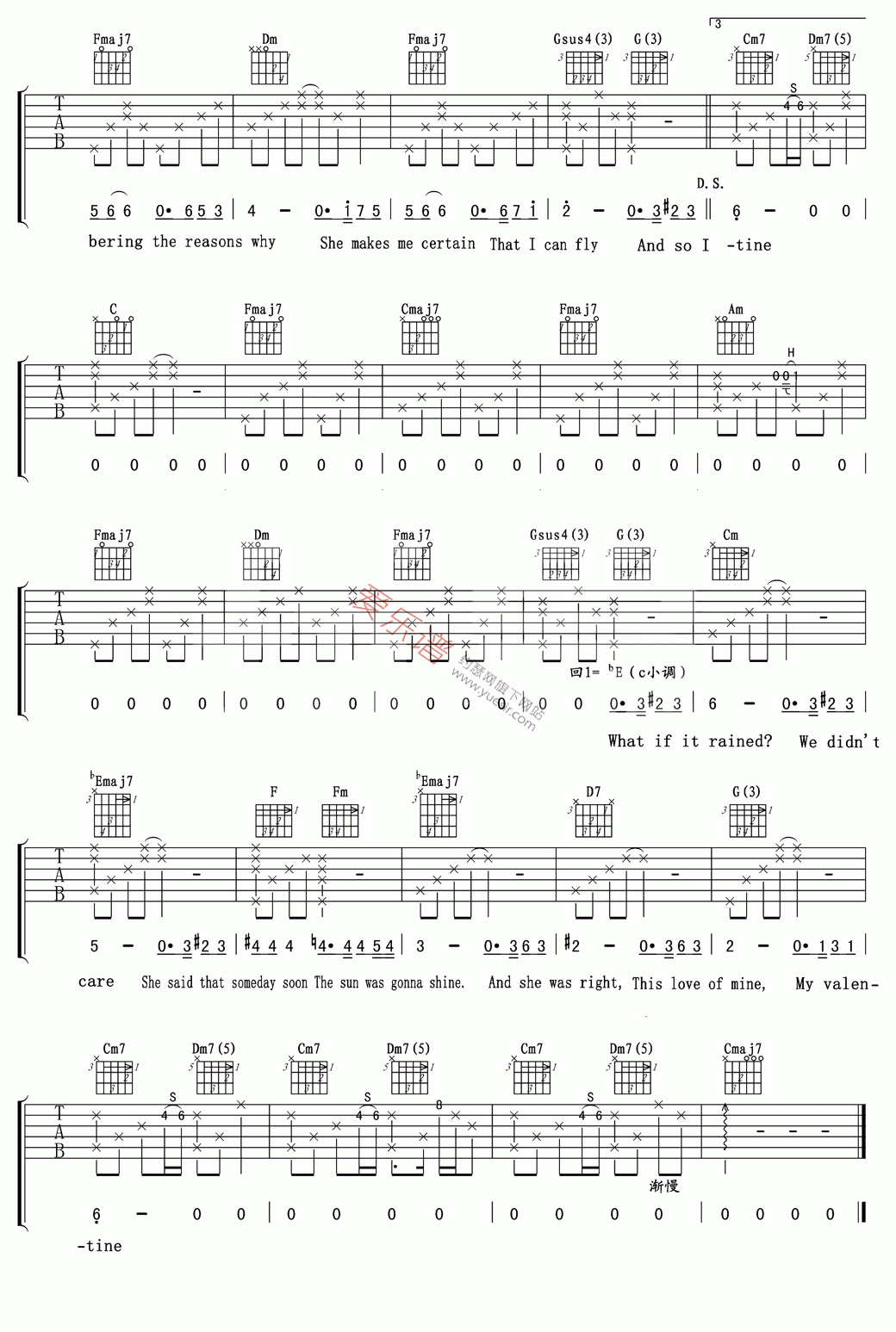 《Paul Mccartney(保罗·麦卡特尼)《My Valentine》》吉他谱-C大调音乐网