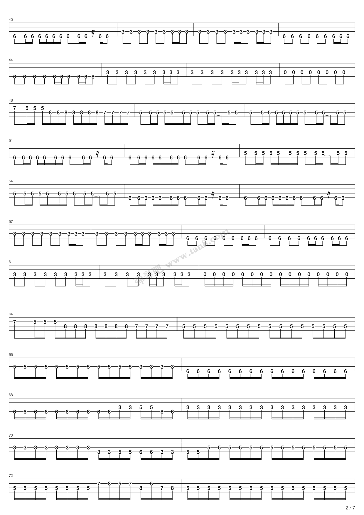 《Black Diamond》吉他谱-C大调音乐网