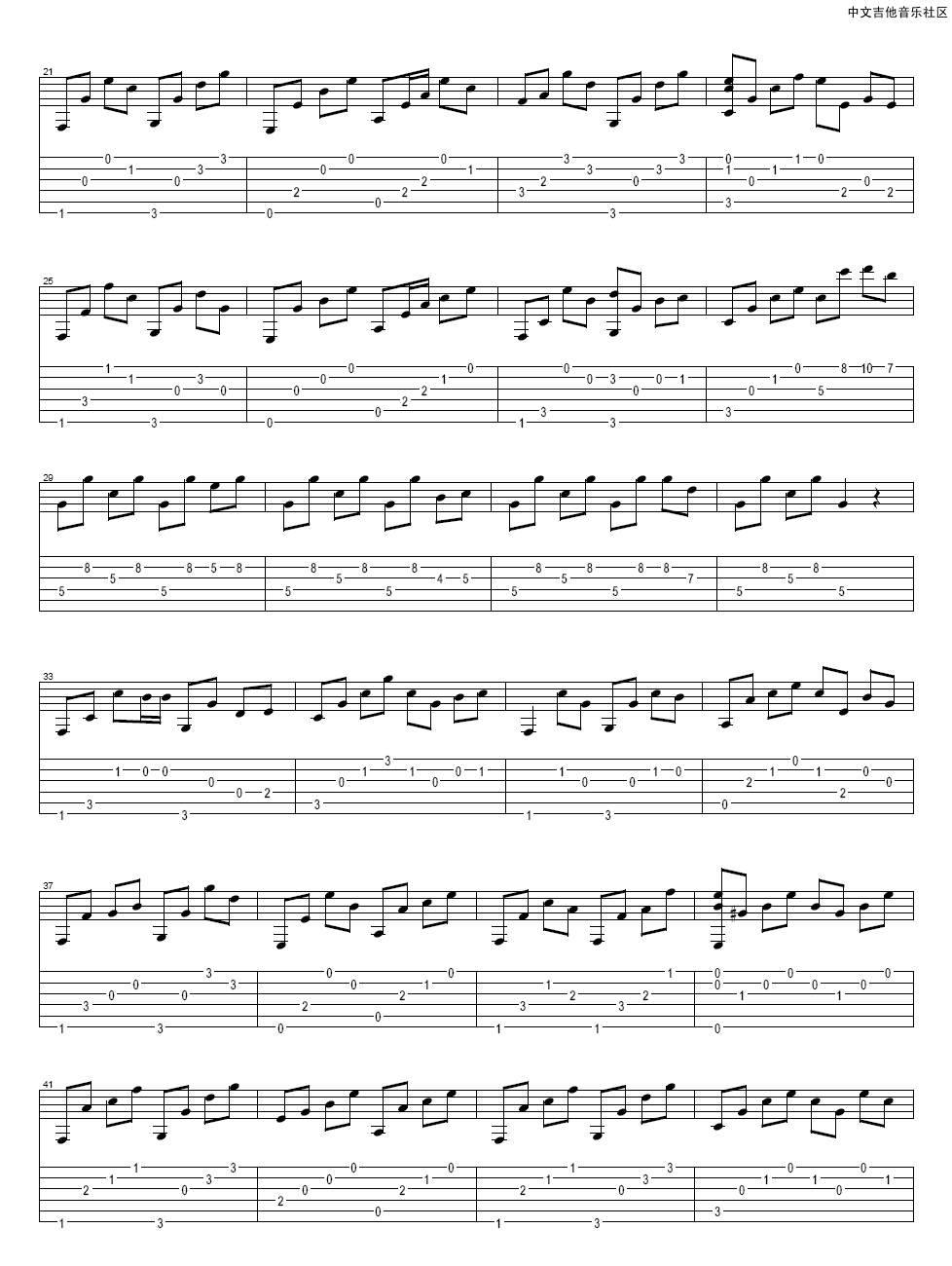 丁浩然 我以为指弹吉他谱-C大调音乐网