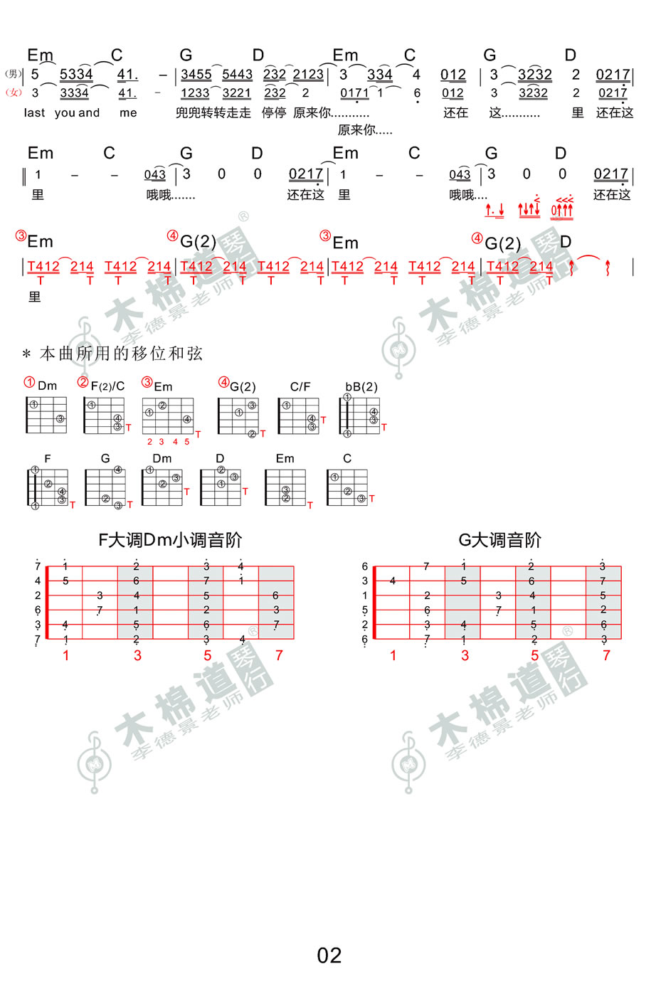 《还在这里吉他谱_刘亦菲|王铮亮 六线和弦弹唱图》吉他谱-C大调音乐网