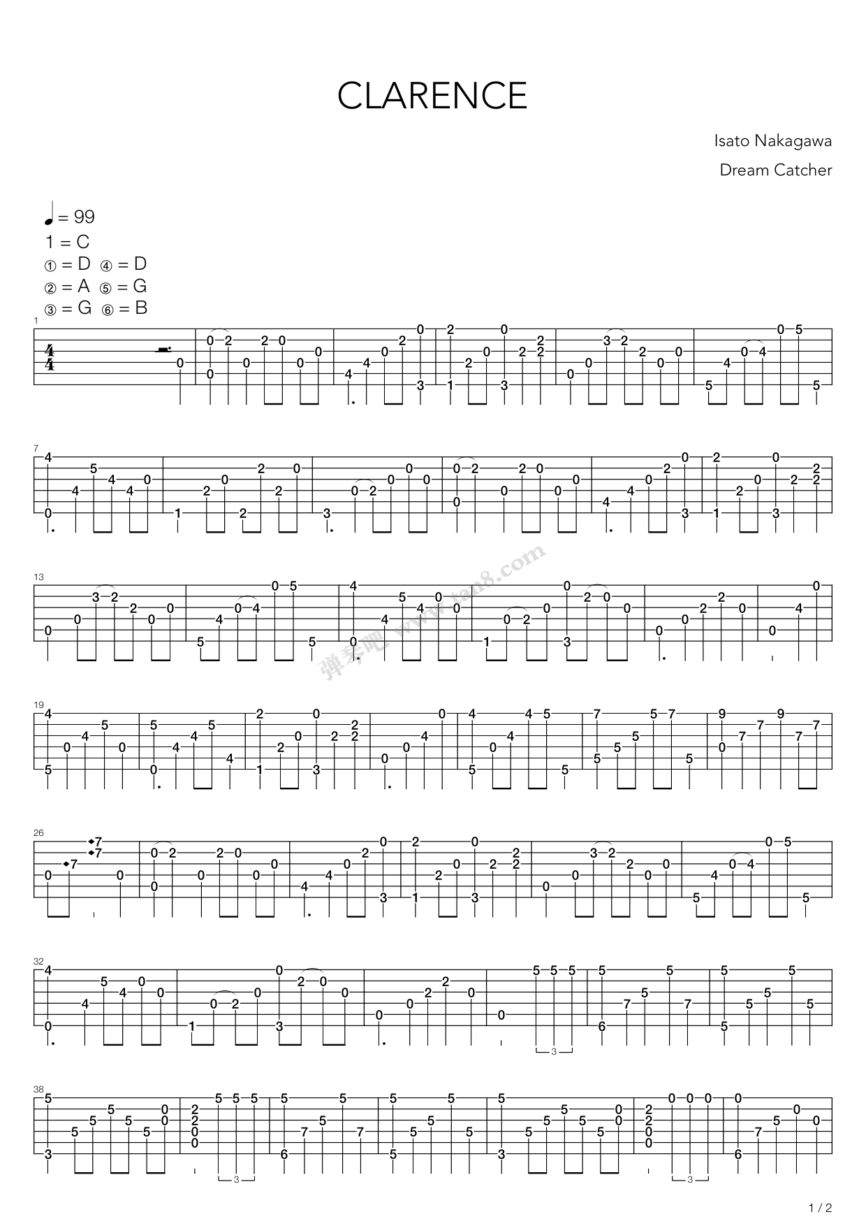 《Clarence》吉他谱-C大调音乐网