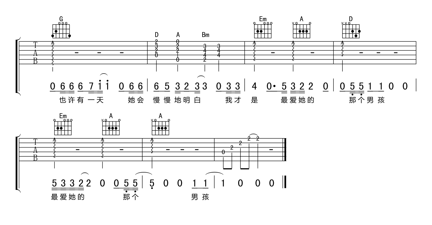 《《杜小曼》吉他谱_刘小天_《杜小曼》D调六线谱》吉他谱-C大调音乐网