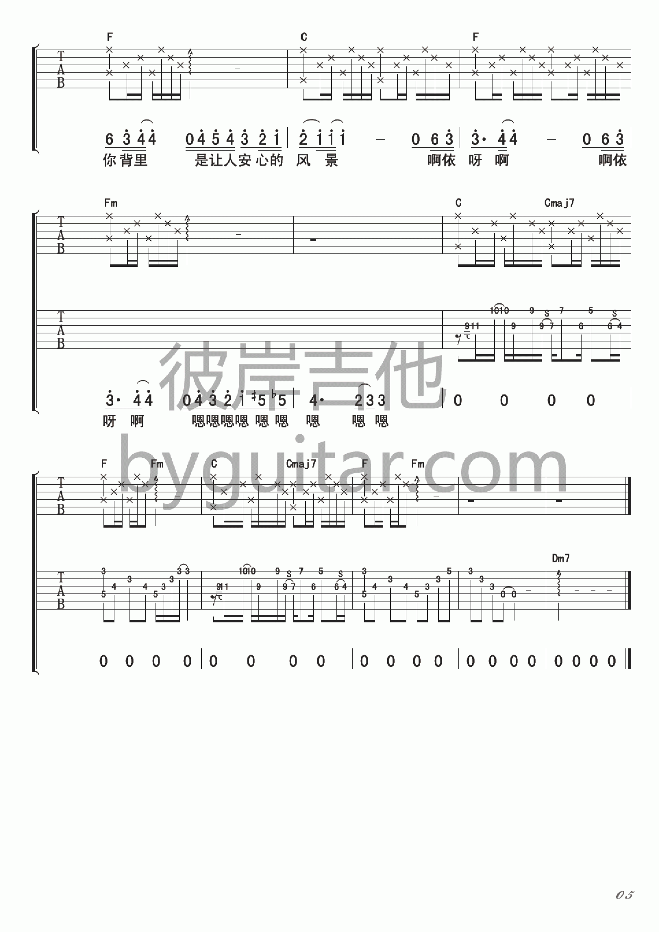 苏打绿 被雨困住的城市吉他谱-C大调音乐网