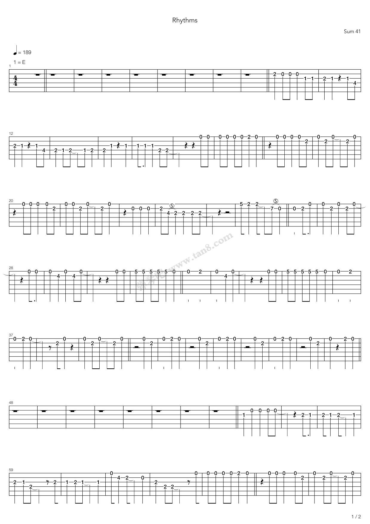《Rhythms》吉他谱-C大调音乐网