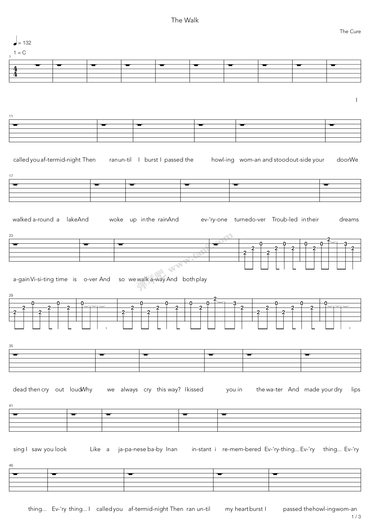 《The Walk》吉他谱-C大调音乐网