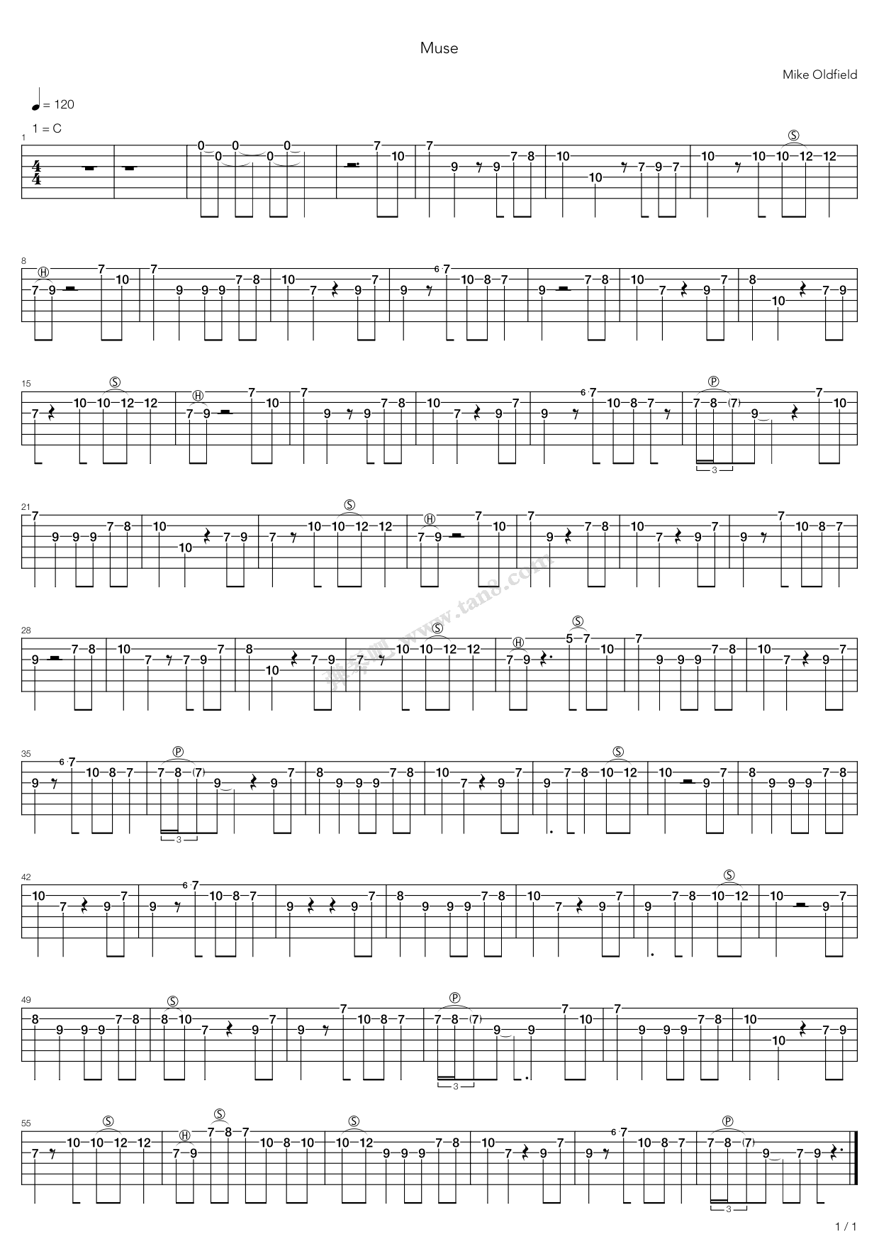 《Muse》吉他谱-C大调音乐网