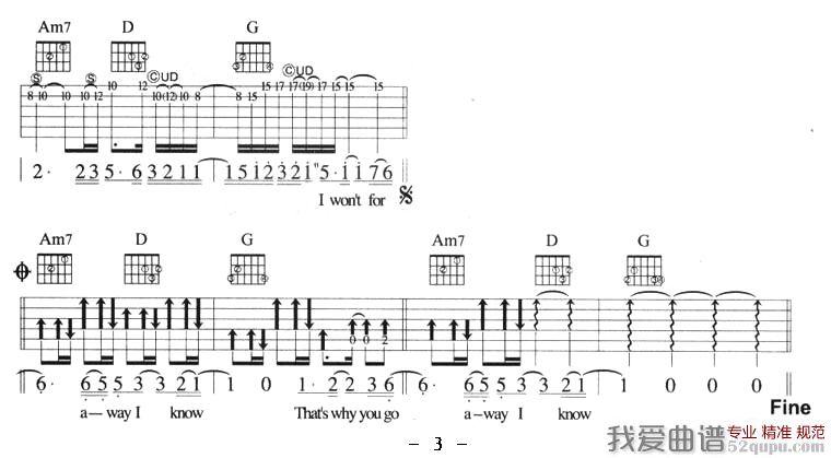 《Thats Why You Go Away（那就是你离去的原因）》吉他谱-C大调音乐网