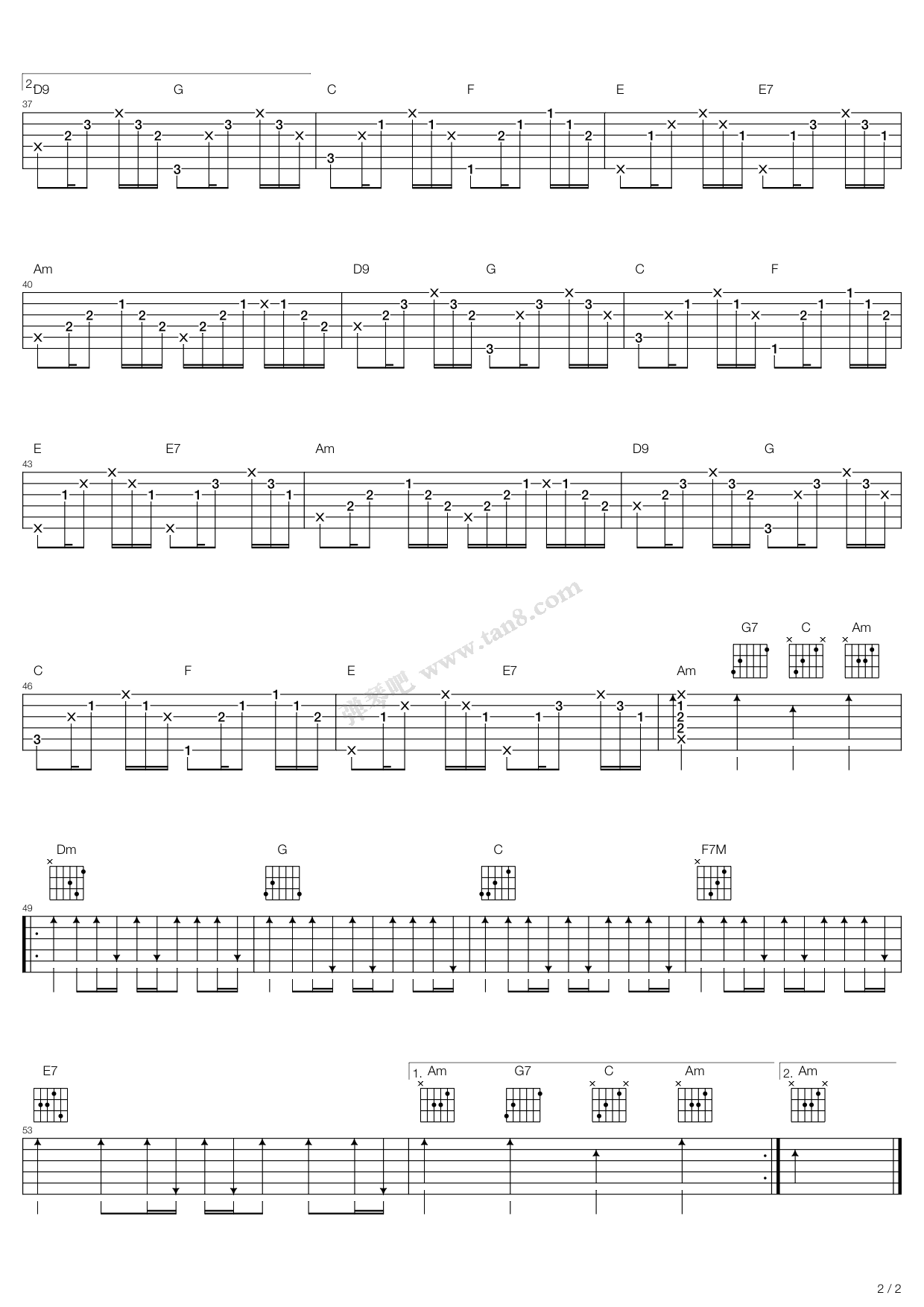 《冷雨夜》吉他谱-C大调音乐网