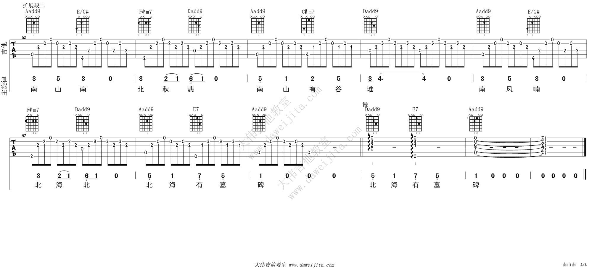 《《南山南》吉他谱_吉他弹唱视频教学教学》吉他谱-C大调音乐网