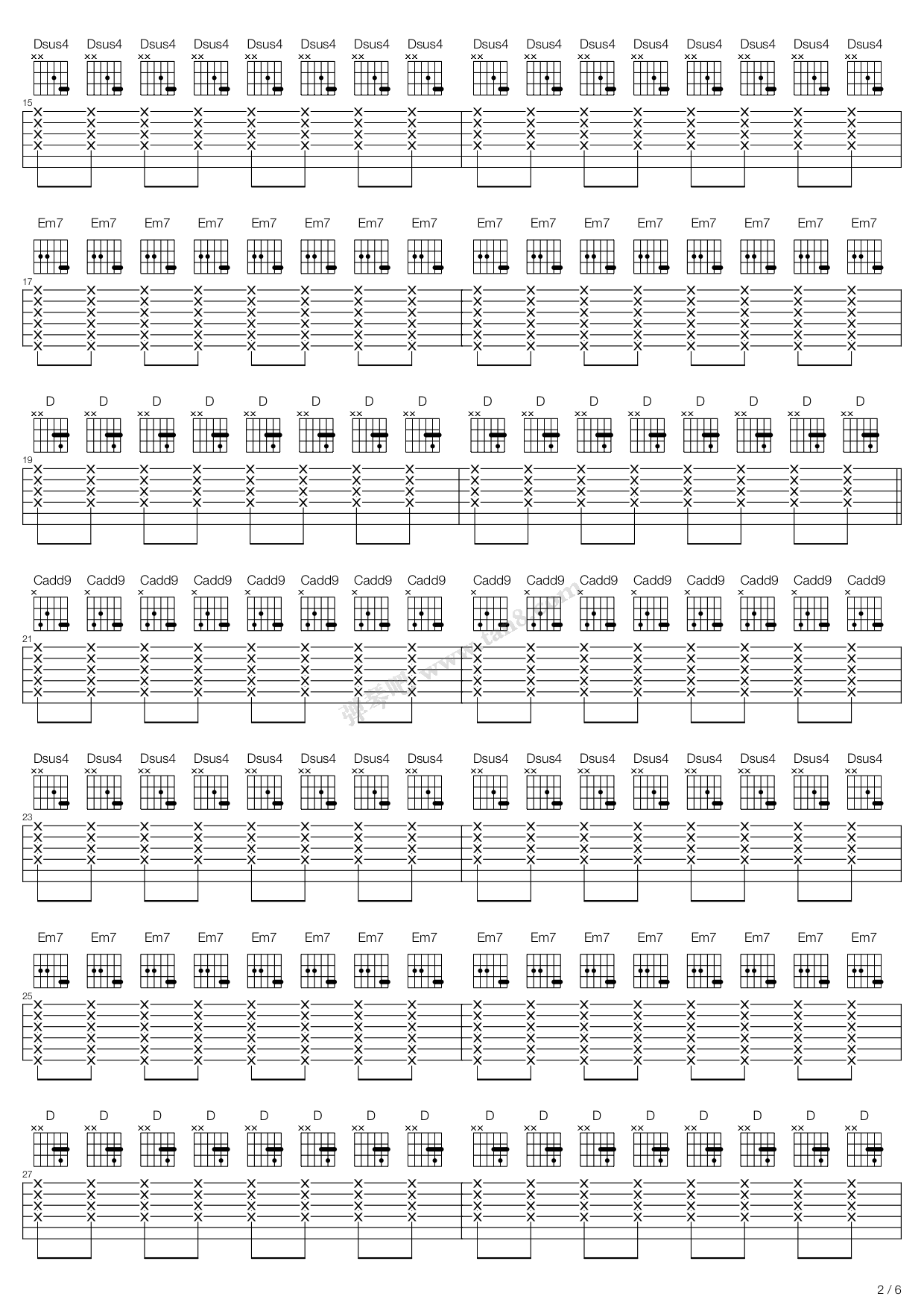 《Rooftops》吉他谱-C大调音乐网