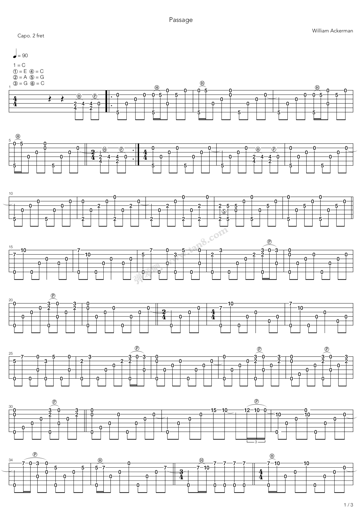 《Passage》吉他谱-C大调音乐网