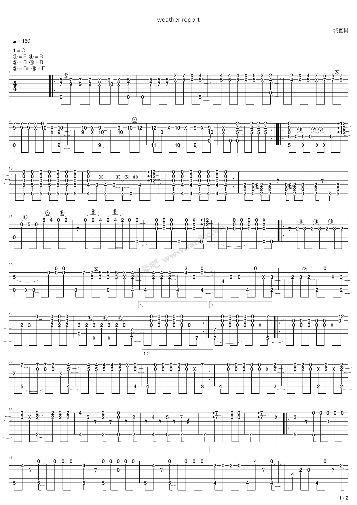 《Weather Report(天气预报)》吉他谱-C大调音乐网