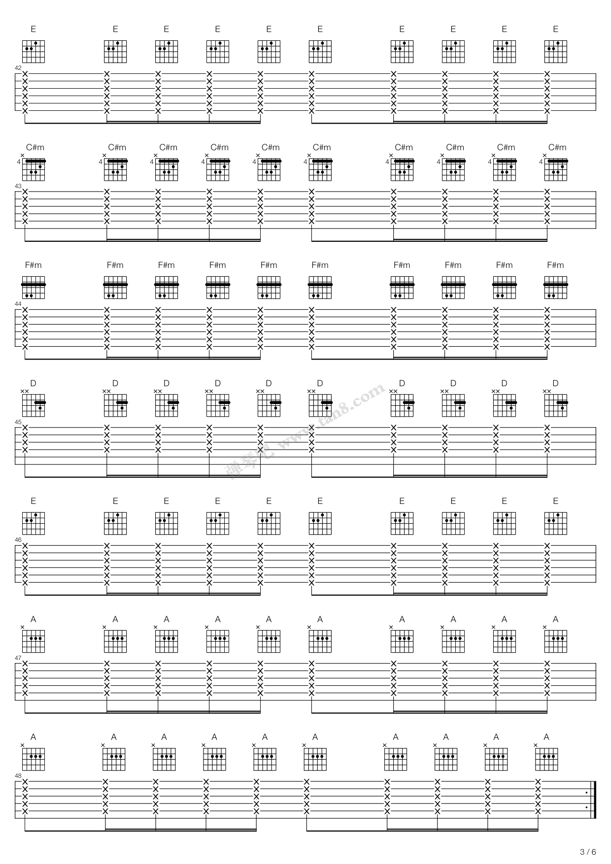 《闹够了没有》吉他谱-C大调音乐网