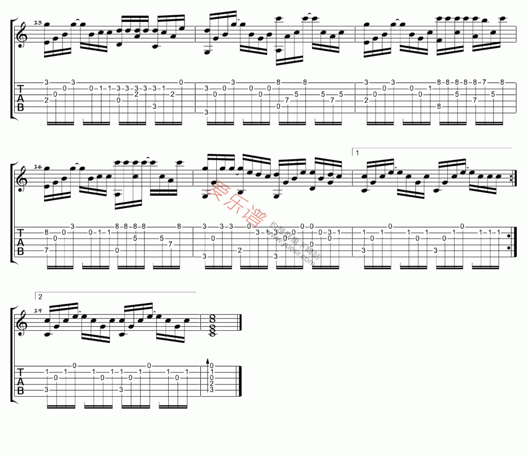 《张艾嘉《爱的代价(指弹版)》》吉他谱-C大调音乐网