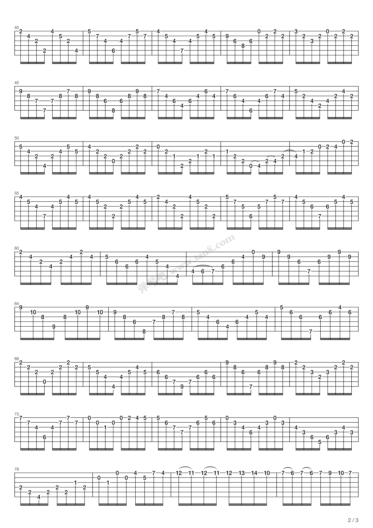 《音乐会练习曲一号》吉他谱-C大调音乐网