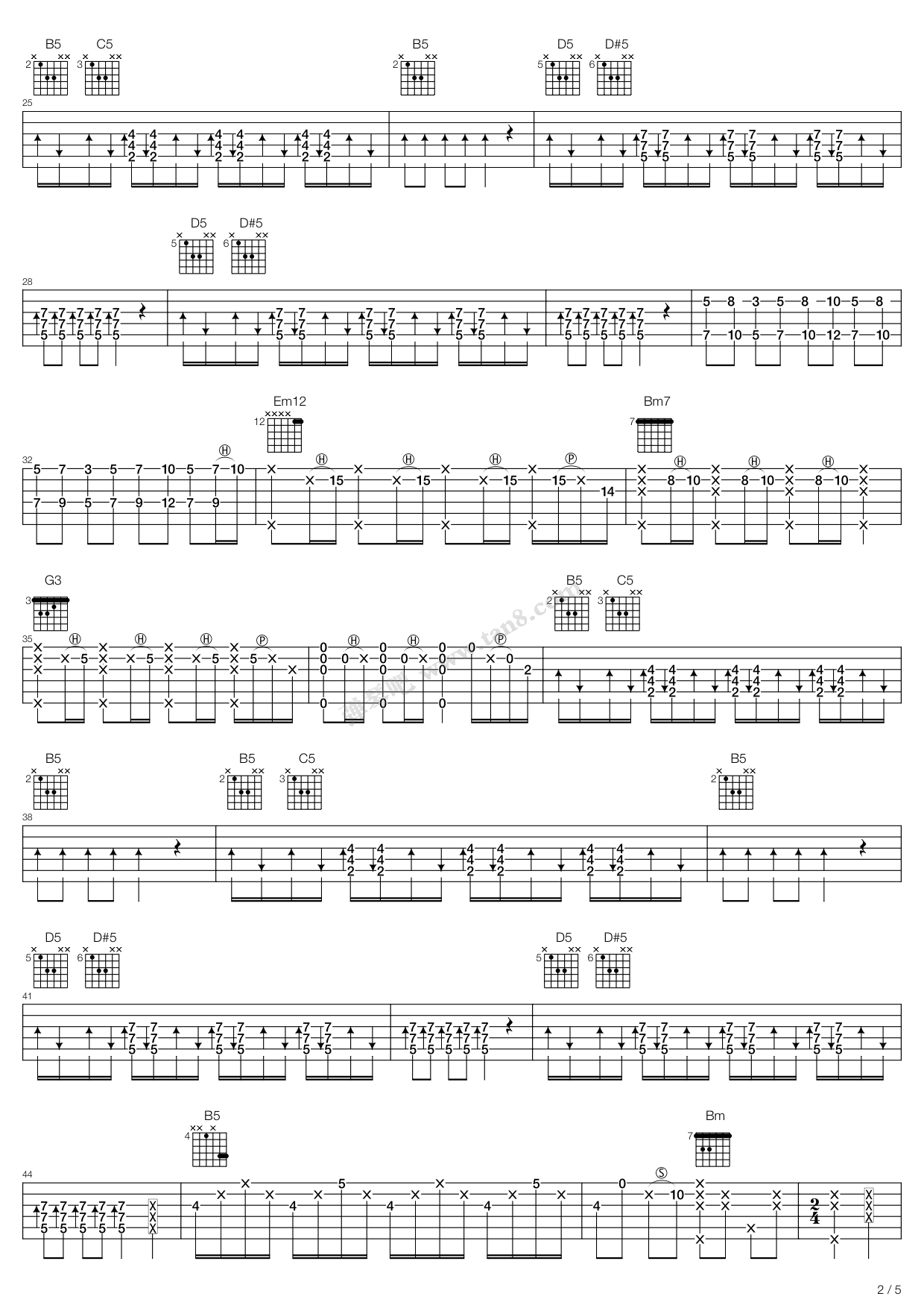 《忐忑 琴歌指弹版》吉他谱-C大调音乐网