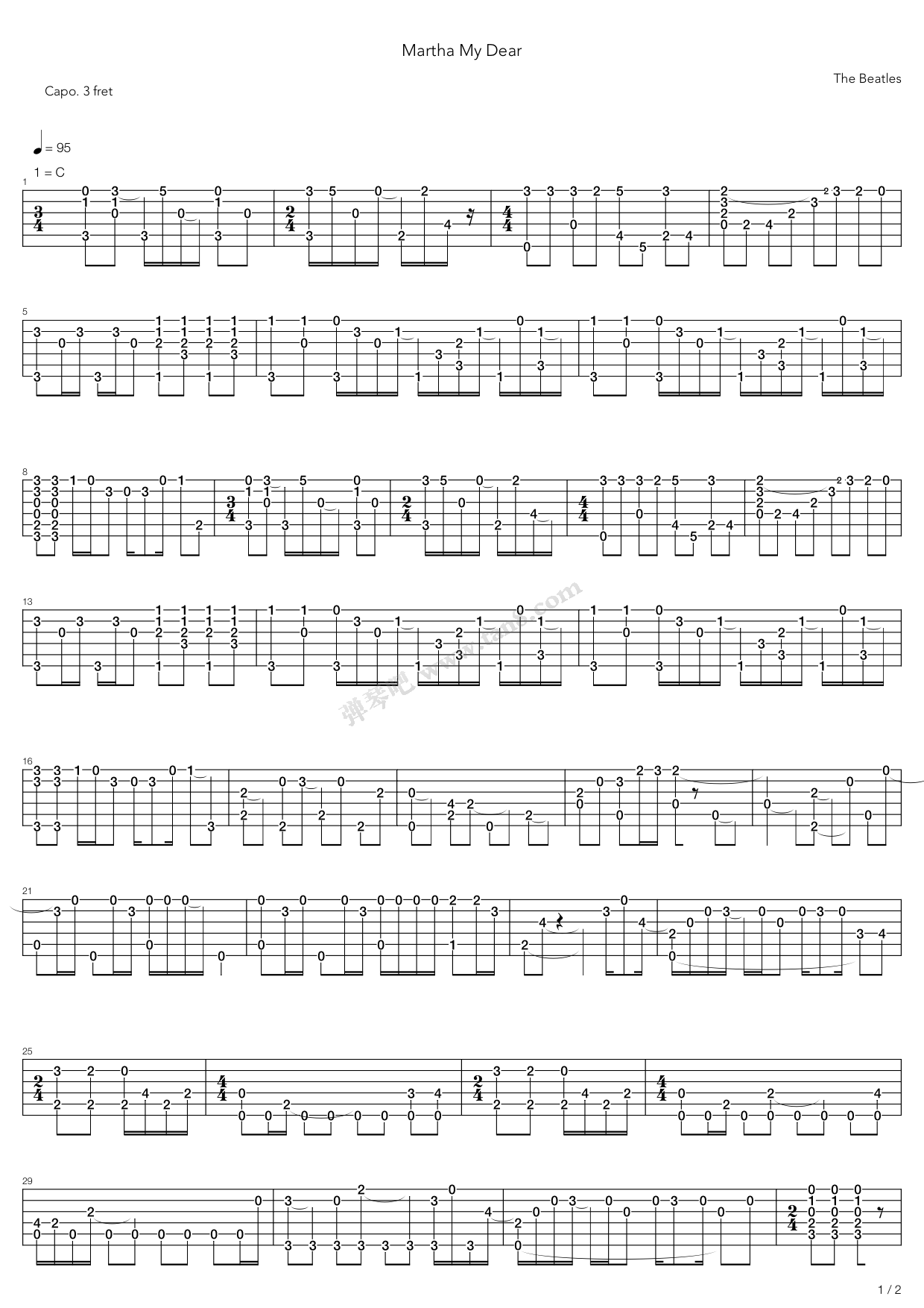《Martha My Dear (3)》吉他谱-C大调音乐网