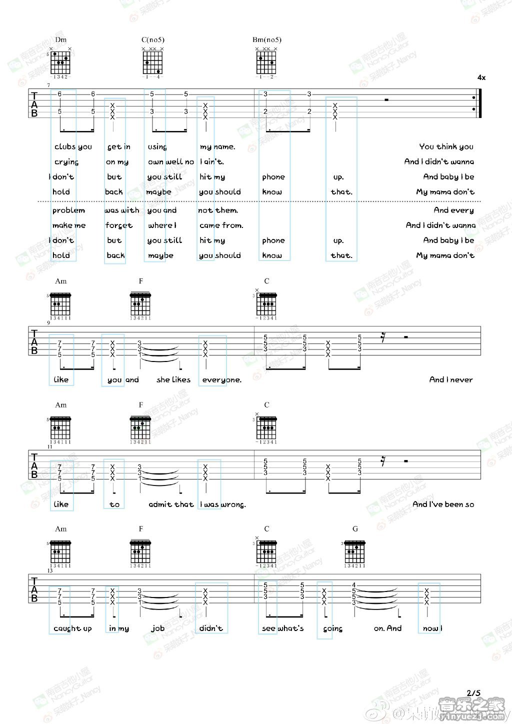 《love yourself(Nancy)》吉他谱-C大调音乐网