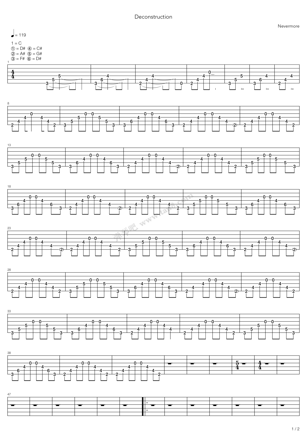《Deconstruction》吉他谱-C大调音乐网