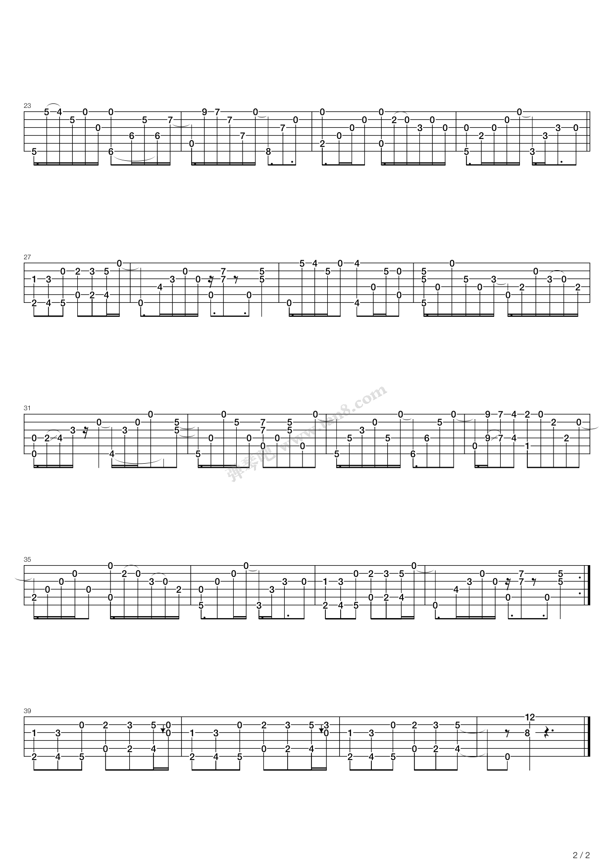 《Gando》吉他谱-C大调音乐网