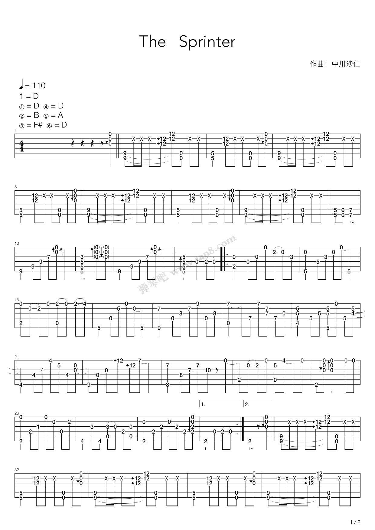 《The Sprinter》吉他谱-C大调音乐网