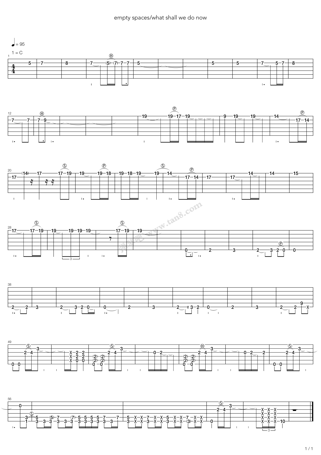 《Empty Spaces What Shall We Do Now》吉他谱-C大调音乐网