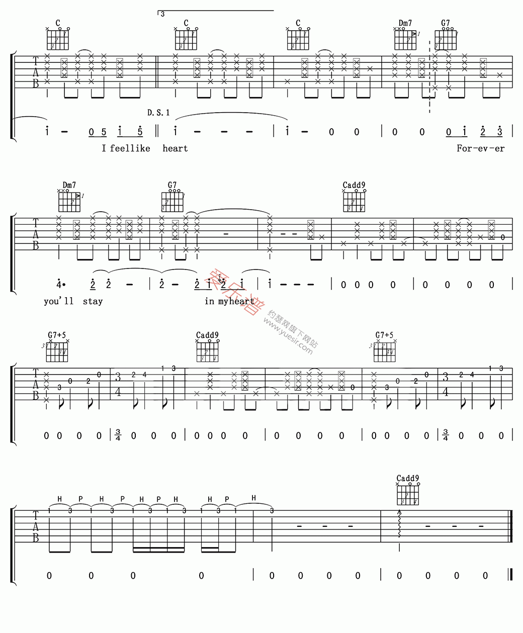 《方大同《You Are The Sunshine of My Life(你是我生命中的阳光)》 吉他》吉他谱-C大调音乐网